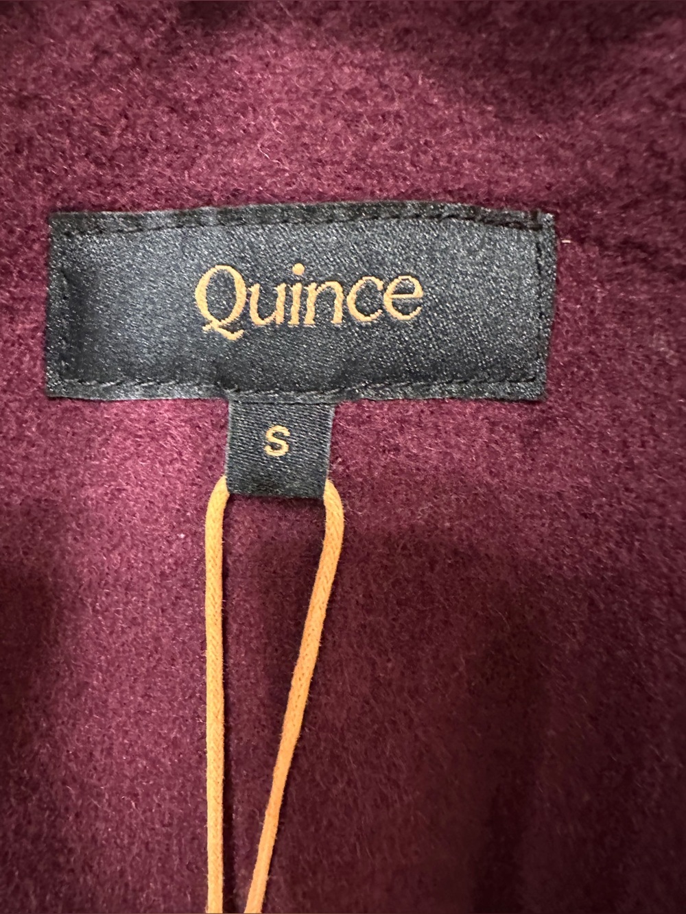 NWT Quince Women’s S Wool Cashmere Tailored Long Coat Burgundy - Picture 7 of 11